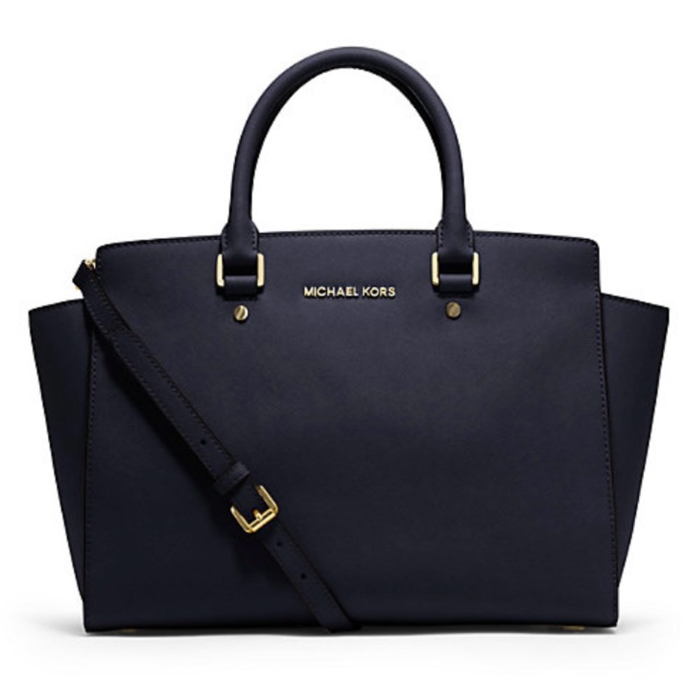 Michael Kors Selma Black Saffiano Leather Satchel